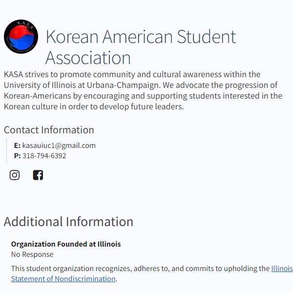 Korean Organizations in Illinois - Korean American Student Association at UIUC